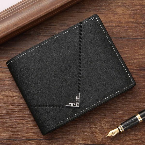 Large Capacity Mens Short PU Leather Wallet