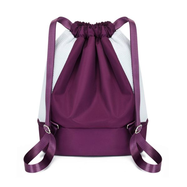 Nylon Drawstring Bag With Shoe Compartment