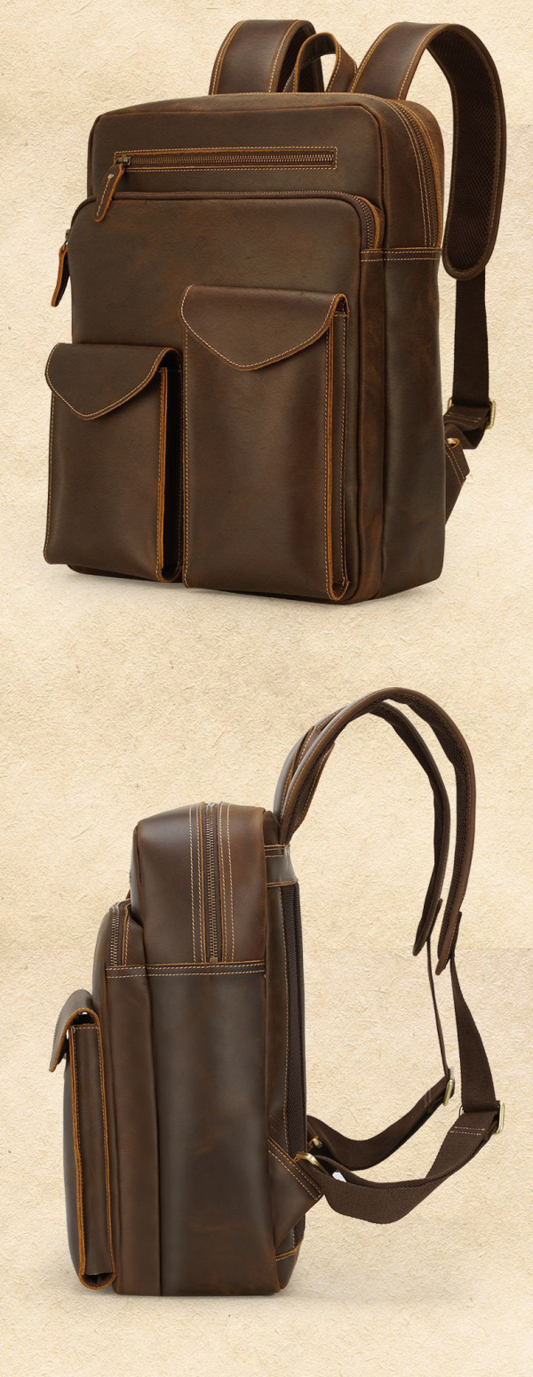 Business Work Genuine Leather Backpack