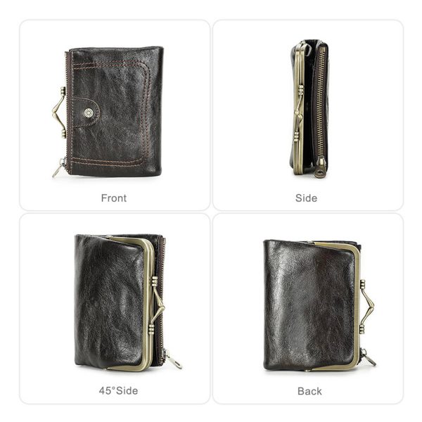 Genuine Leather RFID Clip Medium Waterproof Wallet
