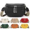 Leather Crossbody Bag With Two Zippers