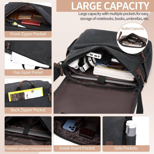 17-17.3 Inch Canvas Water-Resistant Messenger Bag