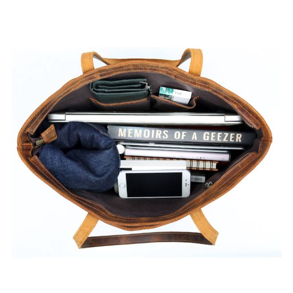 Vintage genuine leather tote bag
