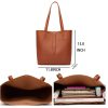 PU Simple solid color tote bag for women
