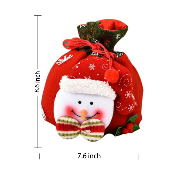 3D Designs Flannel Decoration Christmas Drawstring Gift Bags