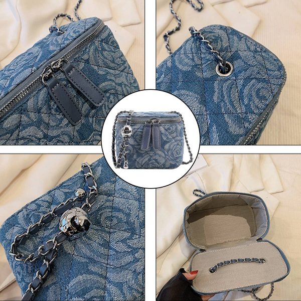 Cotton One-shoulder diamond grid bag