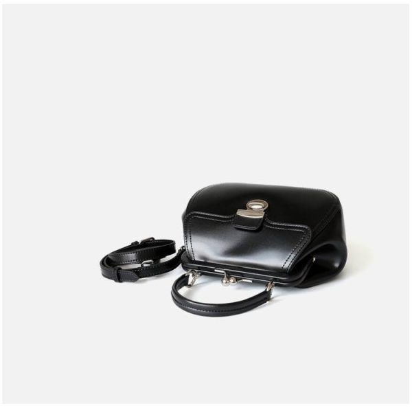 PU Leather Clasp Closure Crossbody Bag