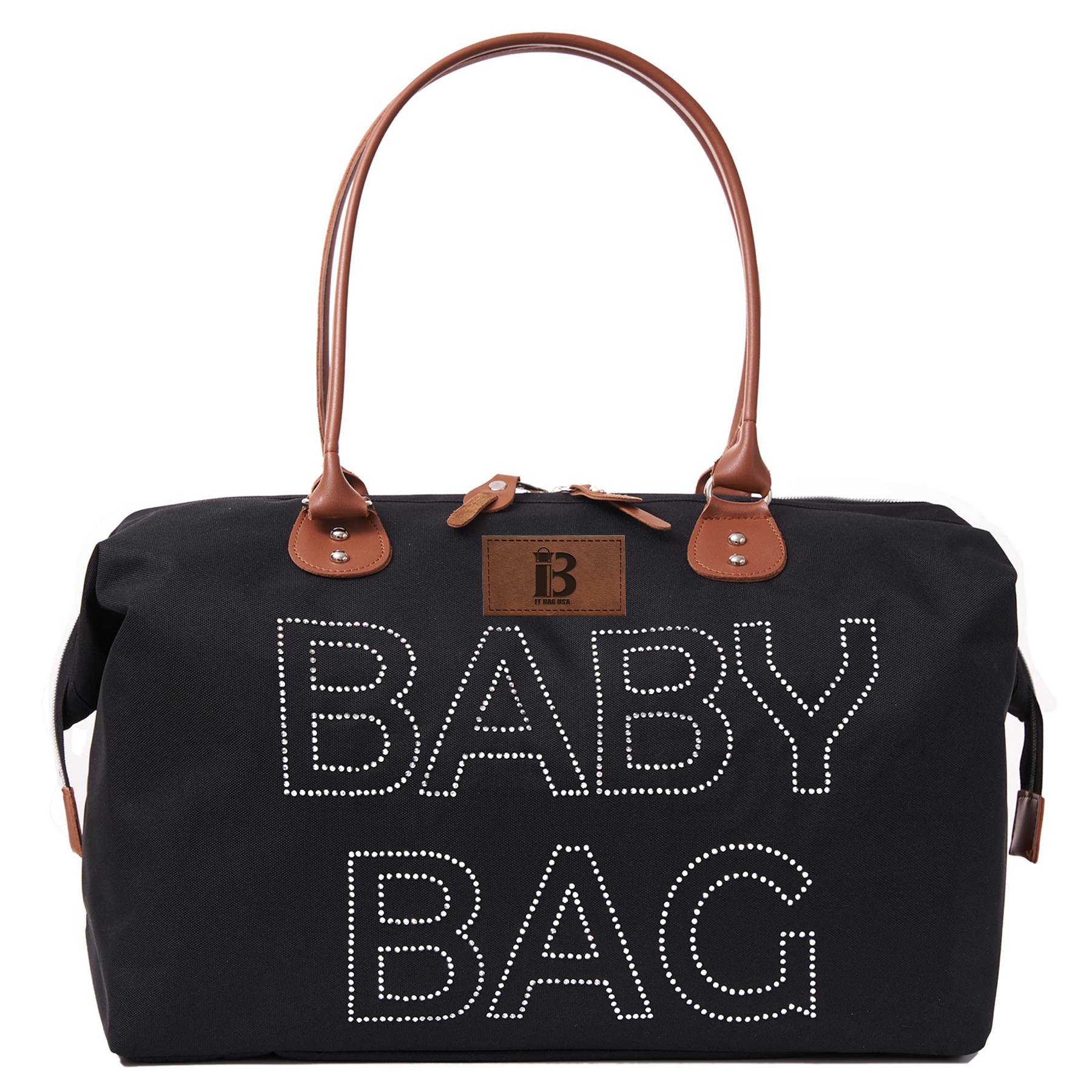 Polyester Baby Diaper Hospital Tote Duffel bag black