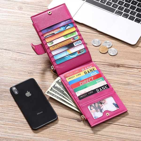 PU Leather Women's Purses RFID Bifold Wallet