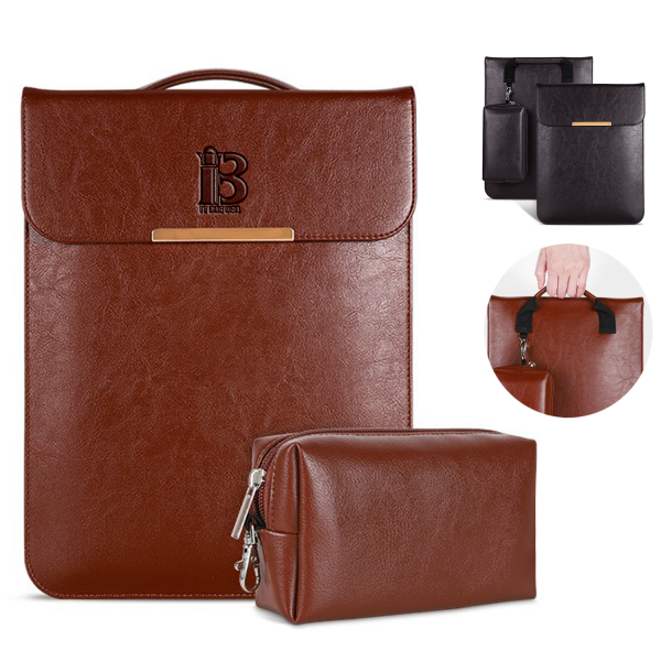 Waterproof Anti-scratch Leather Sleeve with Pouch