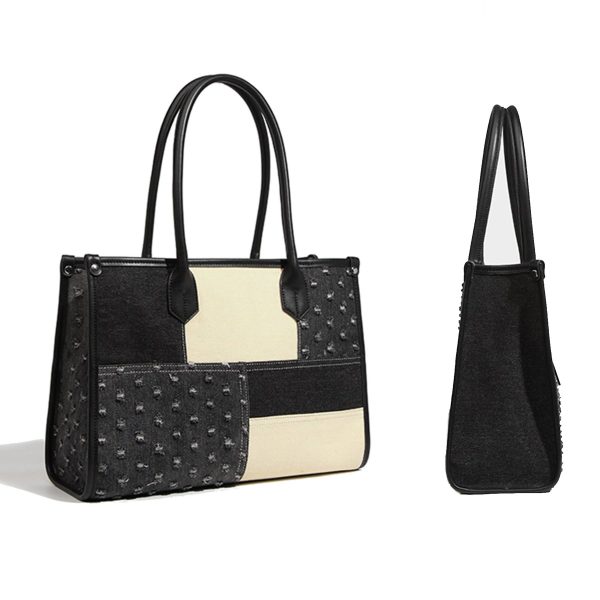 Denim Tote Bag with Handle for Women