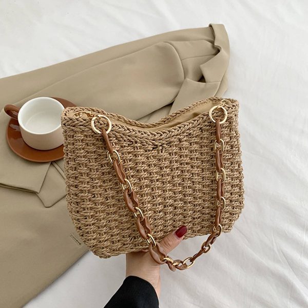 Summer Beach Woven Shoulder Bag for Women