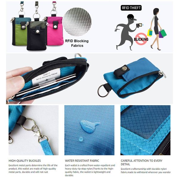 Nylon Small RFID Blocking Wallet with ID Window