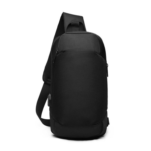 Oxford Sling Waterproof Chest Bag with USB Charging Port