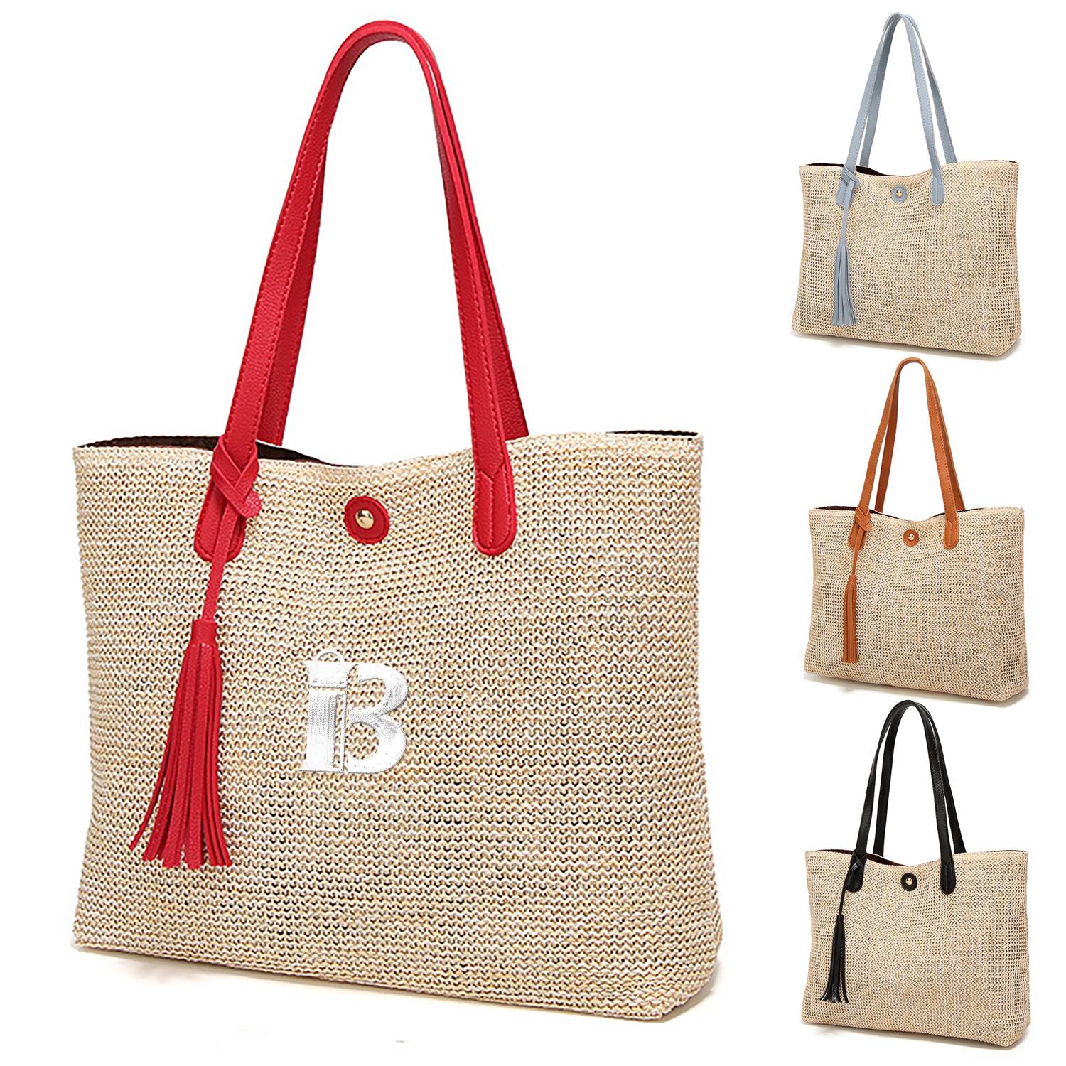 Large Straw Beach Bag for women