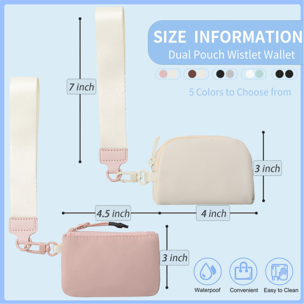 Dual Pouch Wrist Wallets