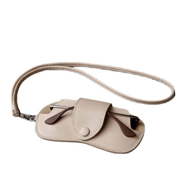 Business Portable Neck Hanging PU Leather Glasses Gag