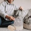 Small Knitting Drawstring Crochet Bag