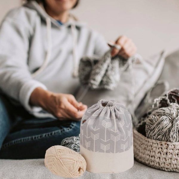 Small Knitting Drawstring Crochet Bag