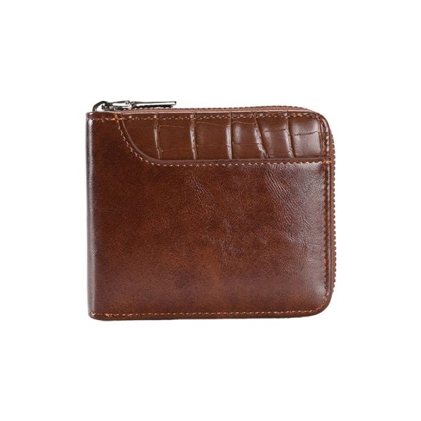 Men's PU Leather Bifold Zipper Wallets