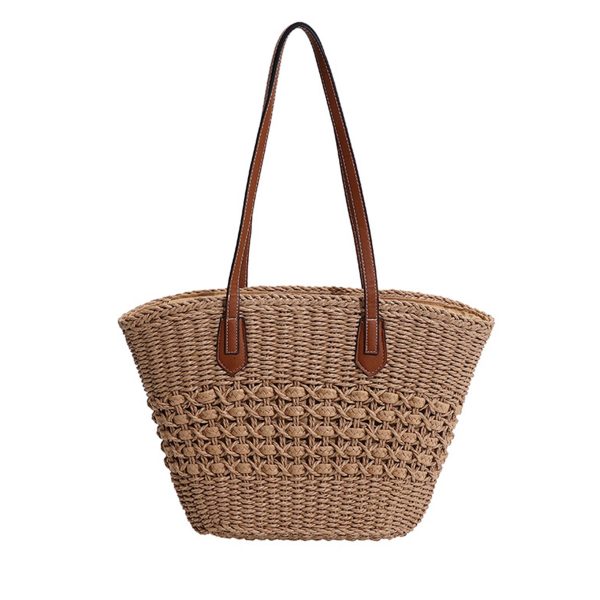 Straw Summer Large Shoulder Tote Beach Bag