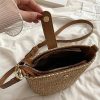 Summer Straw Women Woven Crossbody Bucket Bag