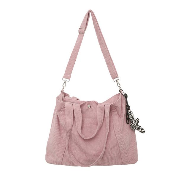 Corduroy Tote Crossbody Bag