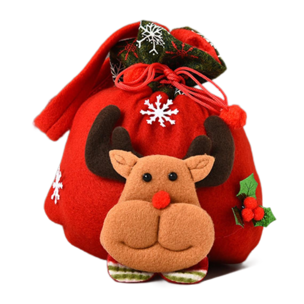 3D Designs Flannel Decoration Christmas Drawstring Gift Bags