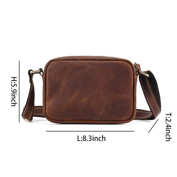 Genuine leather vintage cross-body messenger bag