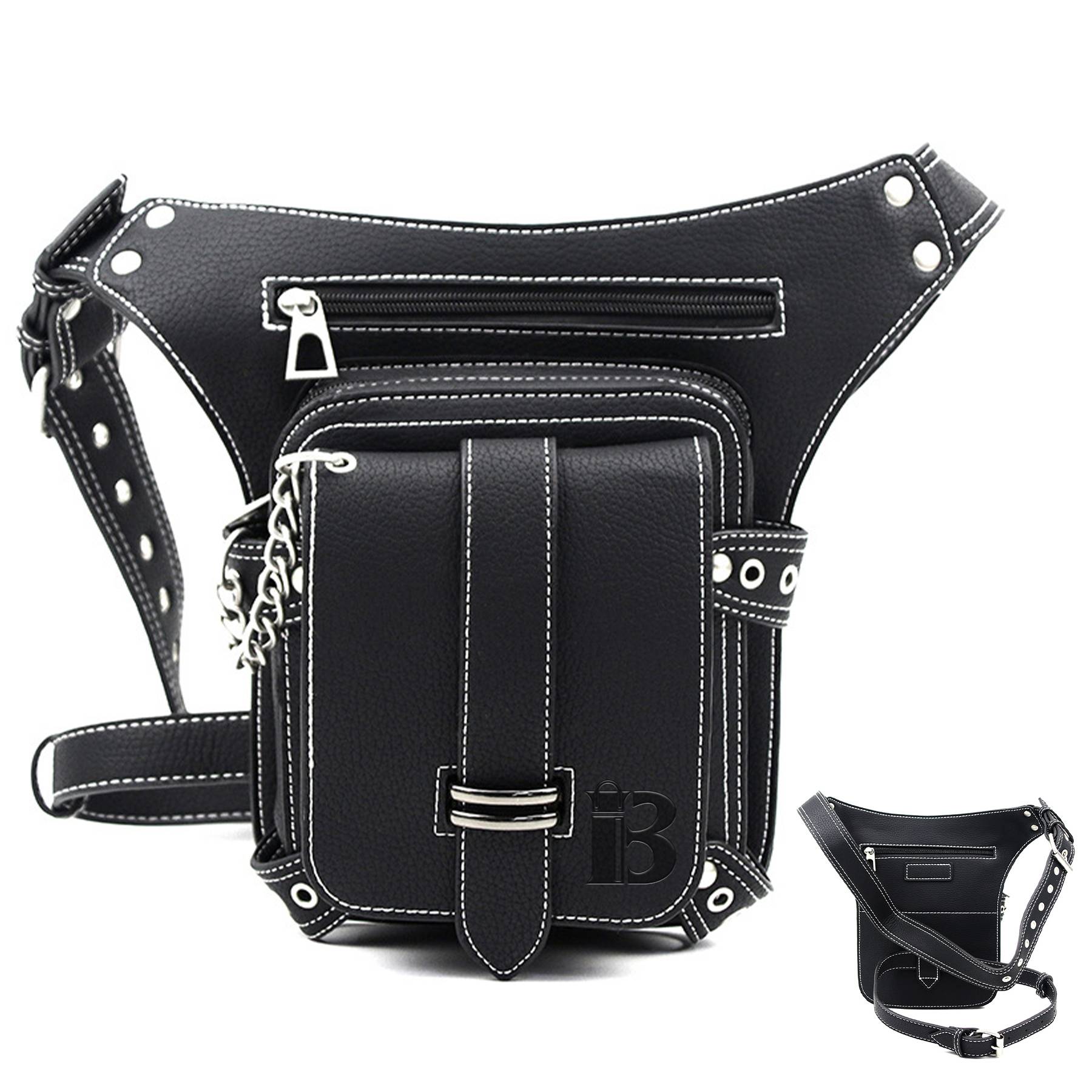 PU Steampunk vintage belt bag fanny pack