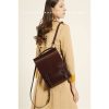 Genuine Leather Ladies Vintage Large Black College Backpacks