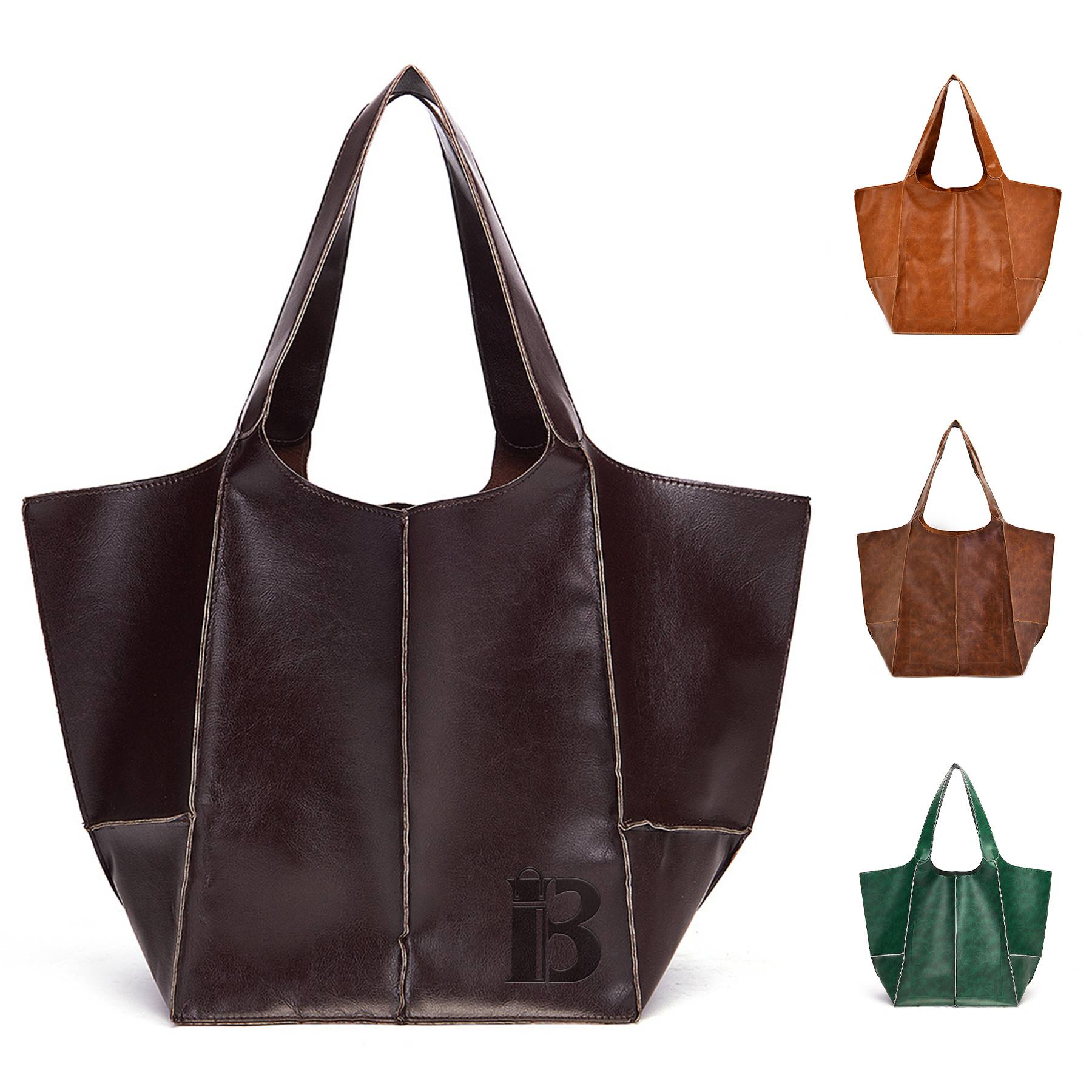 PU Large capacity wax peel ancient oil tote bag
