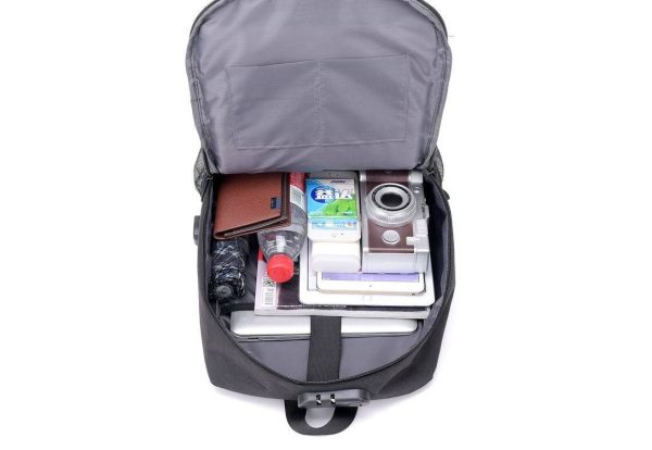 Water Resistant Canvas Backpack with Anti-Theft Lock