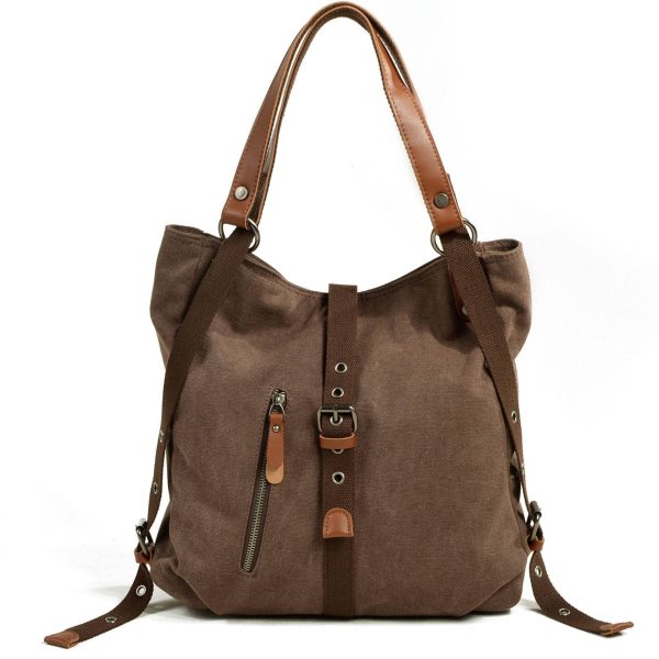 Canvas Multifunctional Shoulder Bucket Backpack