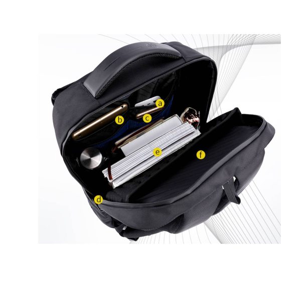 Business Notebook Polyester Backpack With USB Charging Port