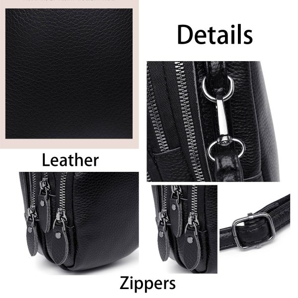 Genuine Leather Two Compartment Phone Crossbody Mini Bag