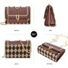 Pu Trendy Crossbody Bags with Chain Strap women Brown