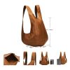 Waterproof Vintage Brown Faux Leather Bookbag backpack