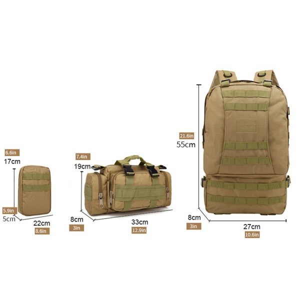 55L Tactical 3 Built Up Bags Backpack