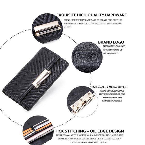 Genuine Leather Embroidered Multifunctional Wallet