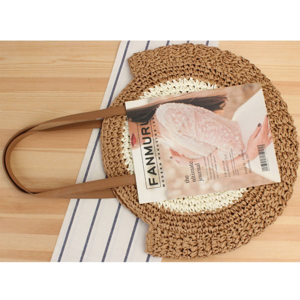 Paper Round Tote Woven Bag