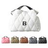 Simple Solid Color Down-Filled Tote Cotton Handbag