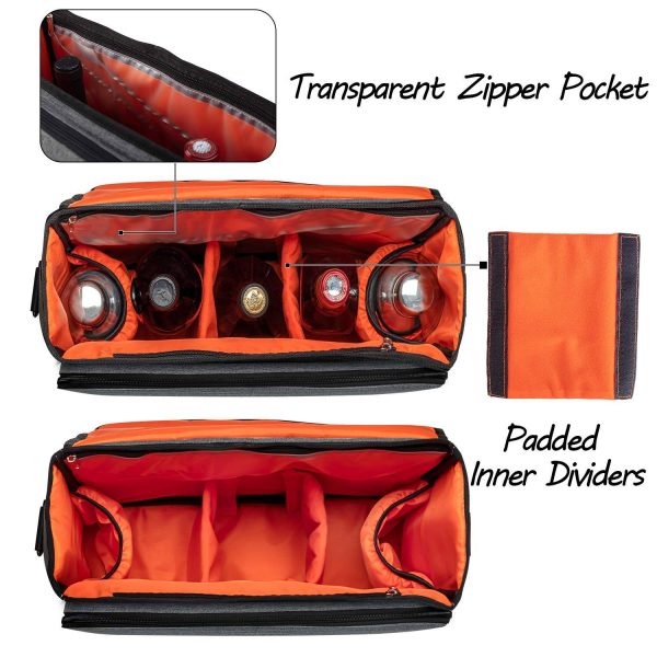 Bartender Kit Travel Bag with Padded Wine Compartments