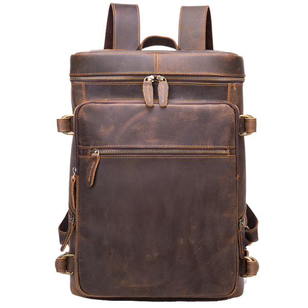 Men's retro Genginue leather backpack