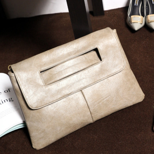 Large-capacity PU messenger bag