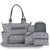 Polyester portable diaper tote bag set