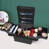 Black Travel Makeup Bag Storage Box For Women