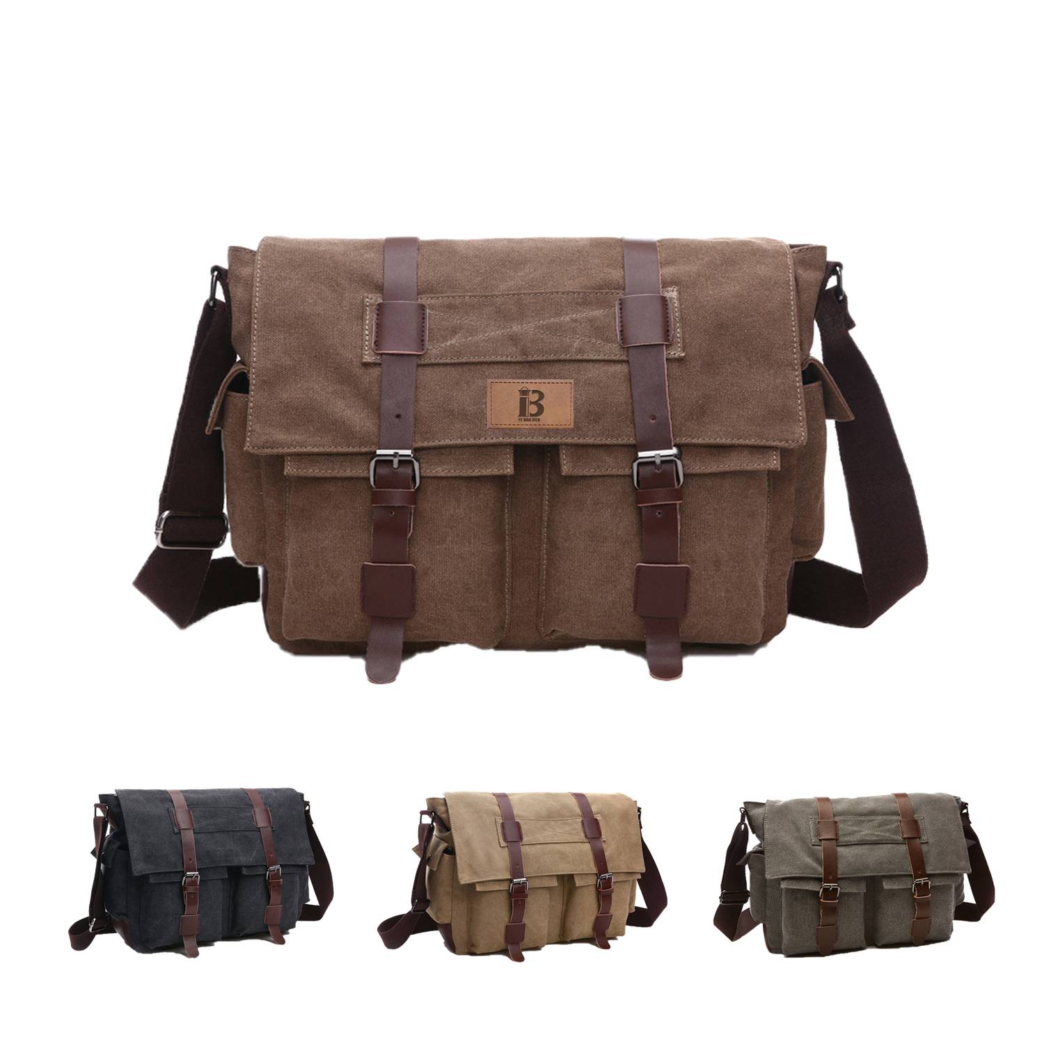 Large Canvas Messenger Bag