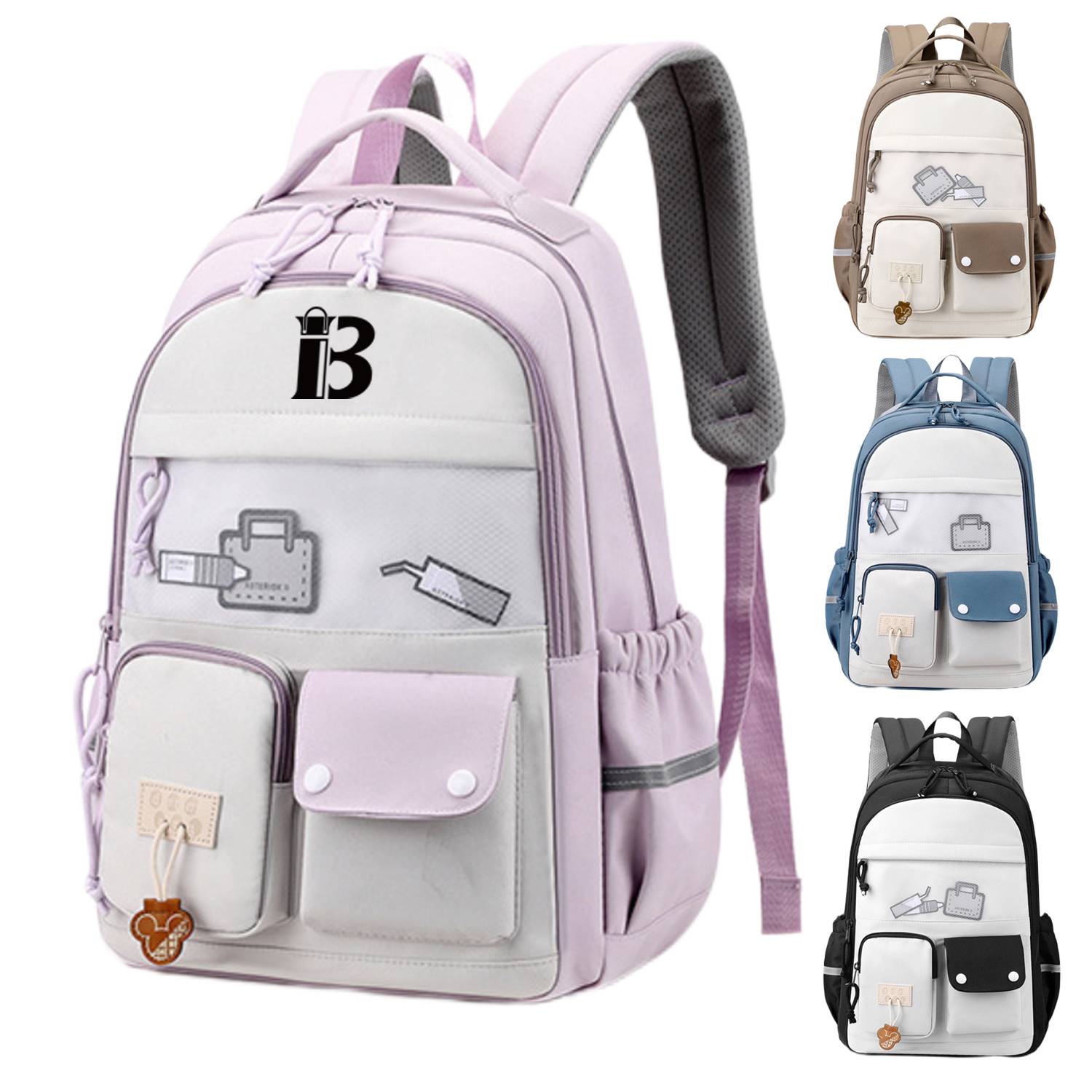 Simple And Versatile Nylon Student‘s Backpack