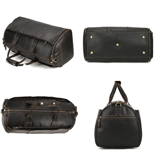 Genuine Leather Weekender Garment Duffle Bag